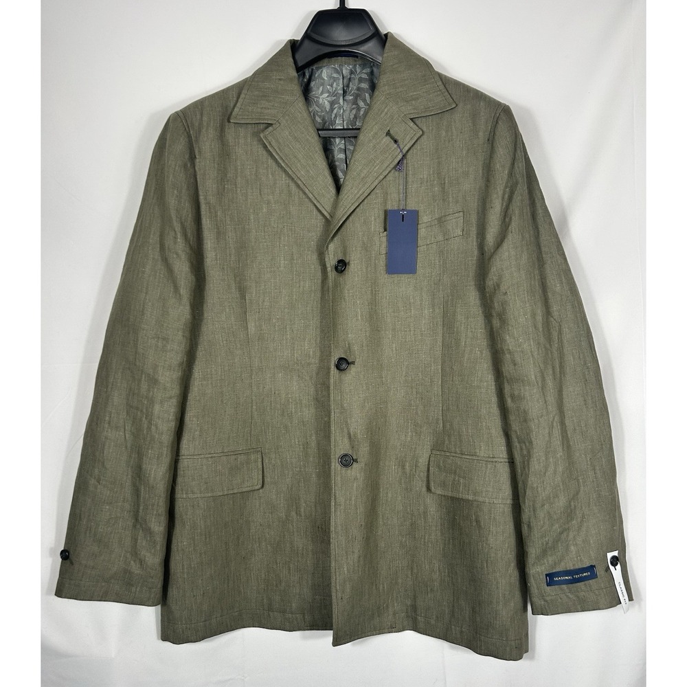 Stafford Mens Seasonal Sport Coat Classic Fit Olive Texture Size 44 Reg